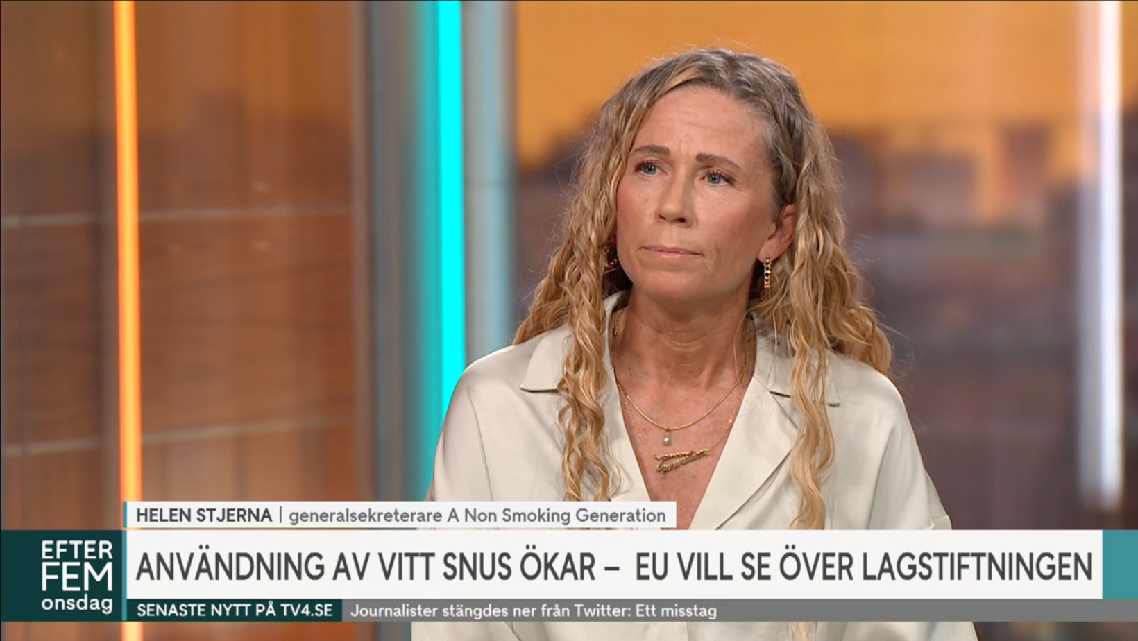 TV4 Nyheternas Efter Fem: EU överväger att förbjuda vitt snus