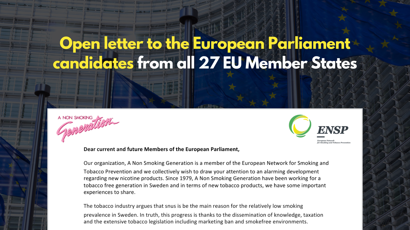 Open letter to the European Parliament candidates from all 27 EU Member States