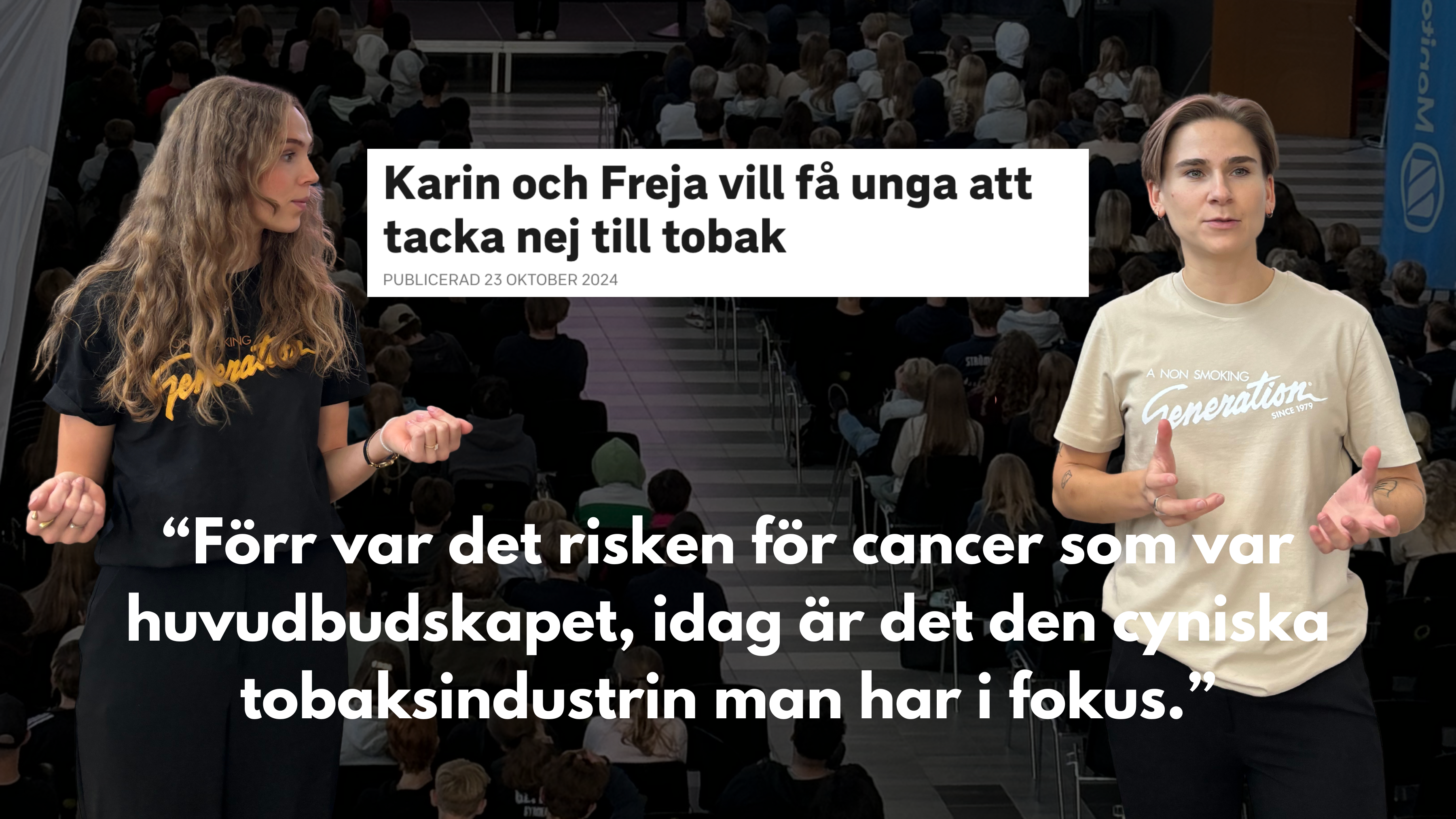 SVT Nyheter Öst: Karin och Freja vill få unga att säga nej till tobak