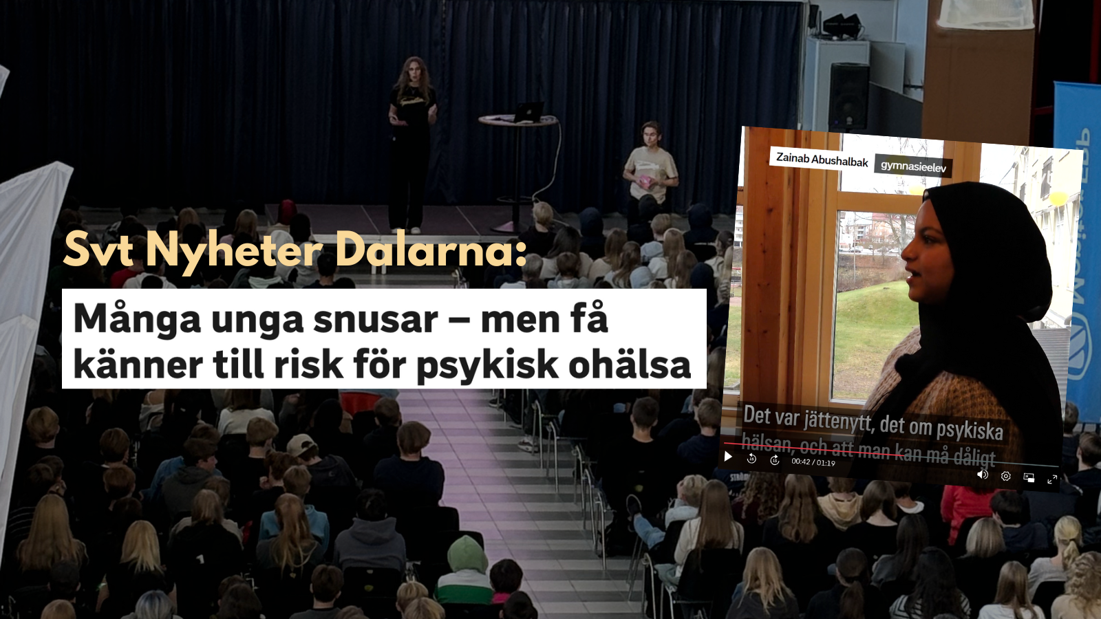 SVT Nyheter Dalarna: ”Många unga snusar – få känner till risk för psykisk ohälsa”