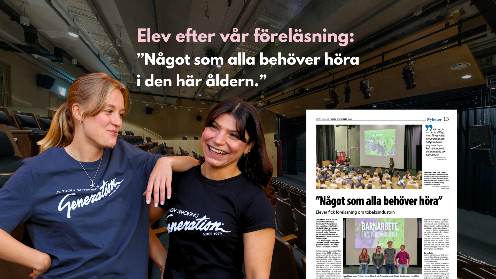Elev efter vår föreläsning: ”Något som alla behöver höra i den här åldern.”
